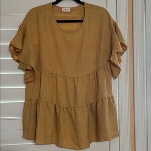 Mustard Tiered Blouse